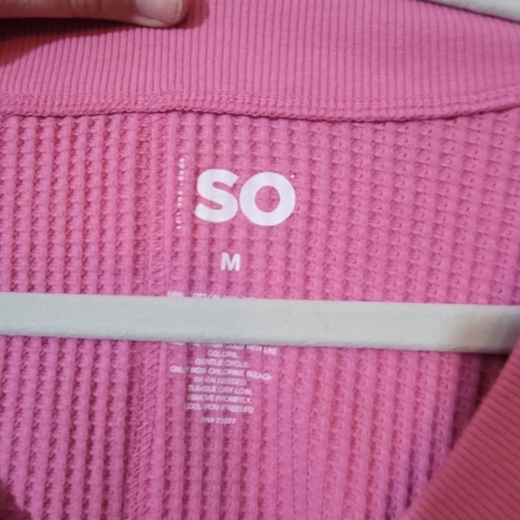 Pink Waffle Knit Long Sleeve Top - Picture 3 of 3